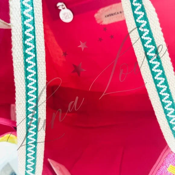 AMERICA & BEYOND Amalfi Beaded Lemon Tote NWT - Picture 7 of 9